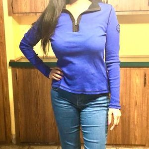 Ralph Lauren Blue Half Zip Henley M